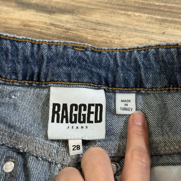 Ragged Priest Patchwork Wide Leg Jeans Two-Tone High Rise Denim Women’s 28 - Picture 4 of 9